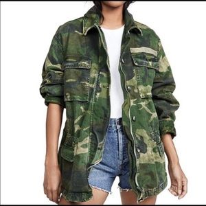 ❌SOLD❌Free people “seize day” oversized camo jacket size XS NWOT